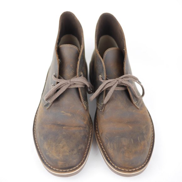 CLARKS Men\'s 9.5 Brown Suede Leather Oiled Chukka Ankle Boots Laced Casual Shoes main image 4